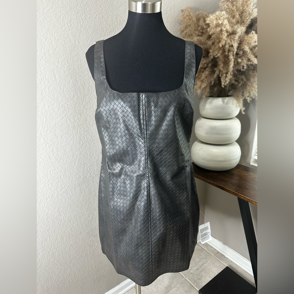 ASOS DESIGN scoop neck leather mini NWT